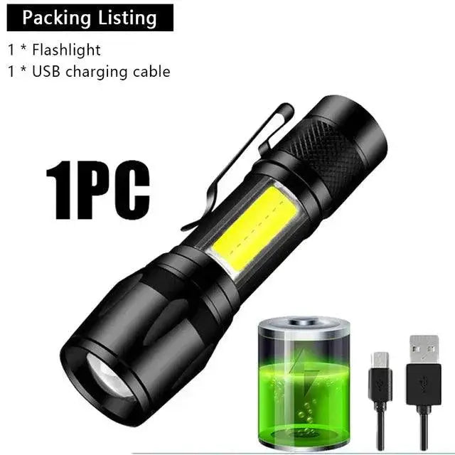 LED Flashlight Rechargeable Compact Bright Outdoor Torch - OurLum.com