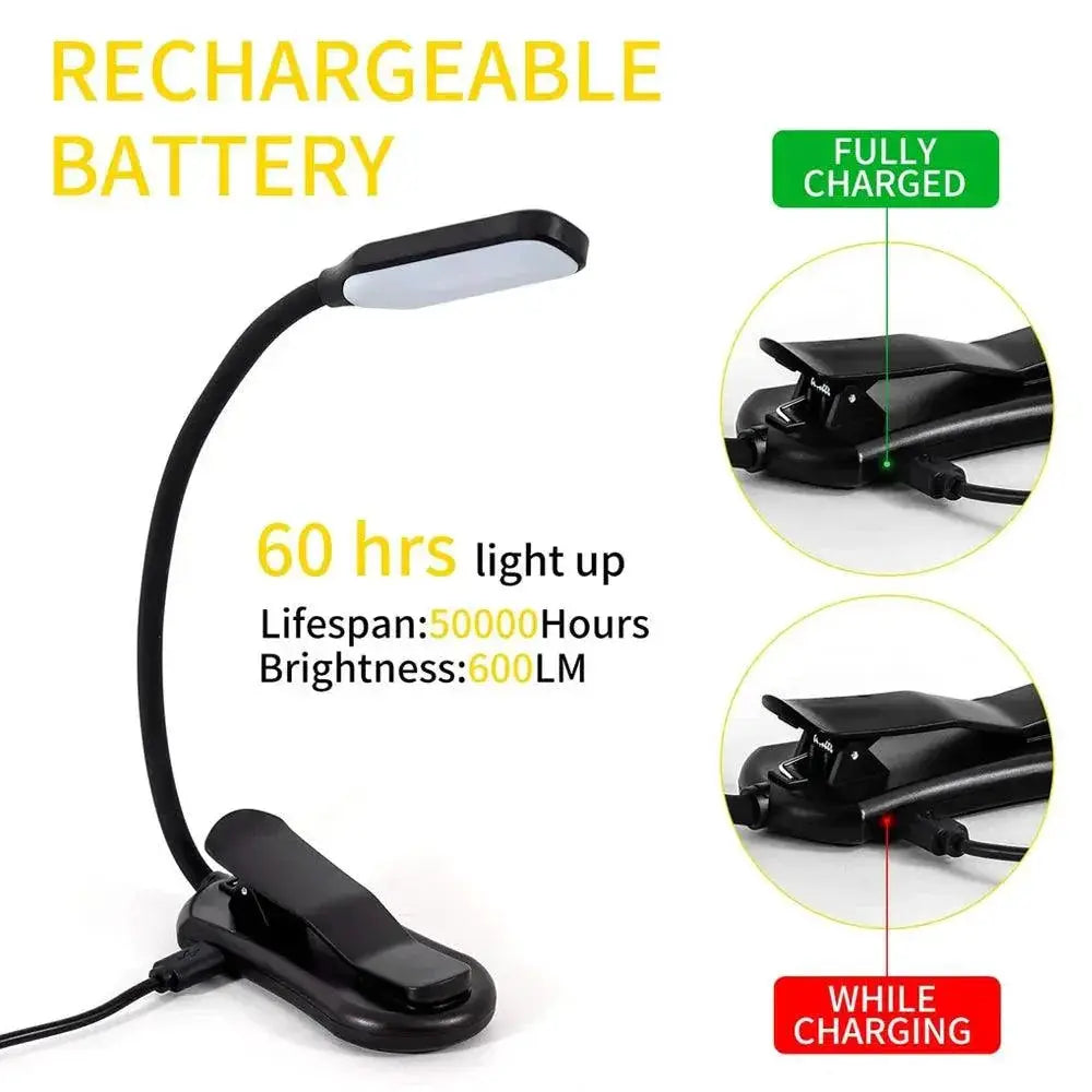 Rechargeable LED Reading Light Versatile Night Lamp