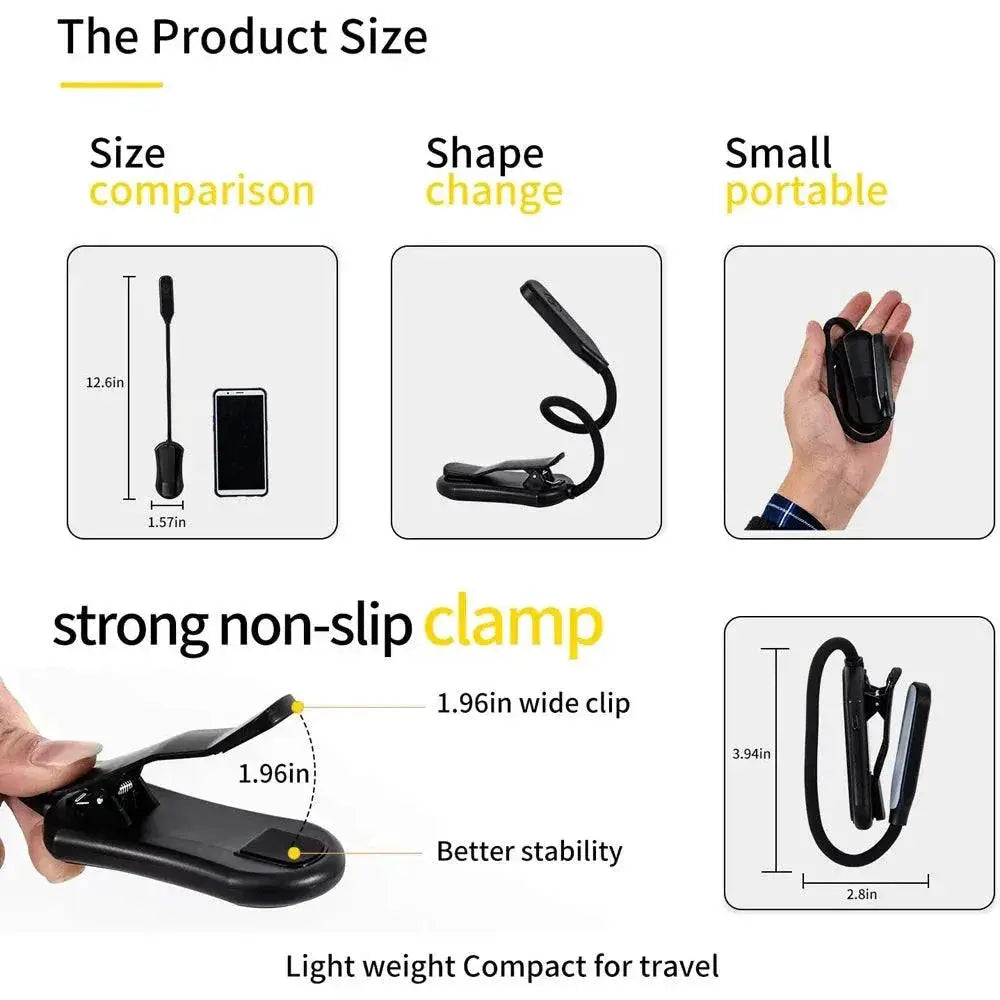 Rechargeable LED Reading Light Versatile Night Lamp