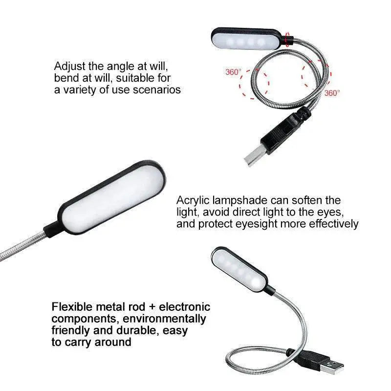 Rechargeable Mini USB LED Book Light For Reading Desk Use