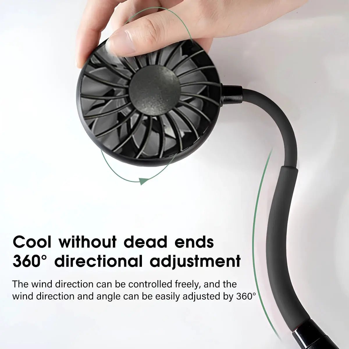 Rechargeable Neck Fan With 3 Speeds Hands Free Portable Travel Stay Cool
