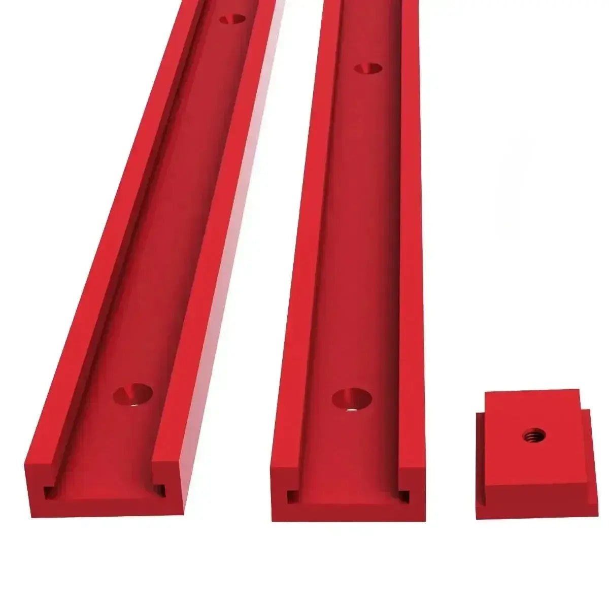Red Woodworking T Track Chute Rail Miter Jig for Table Saw Router Pro Grade