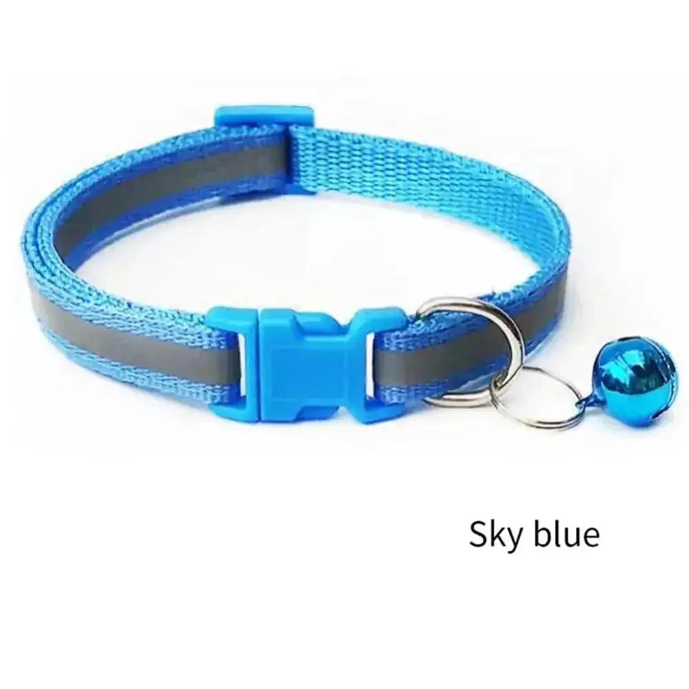 Reflective Cat Collar With Bell Adjustable Safety Necklace