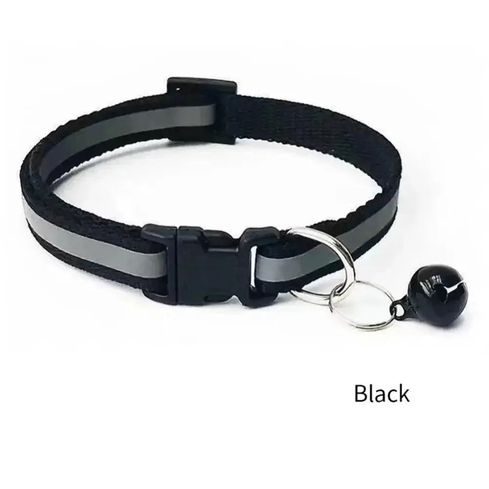 Reflective Cat Collar With Bell Adjustable Safety Necklace