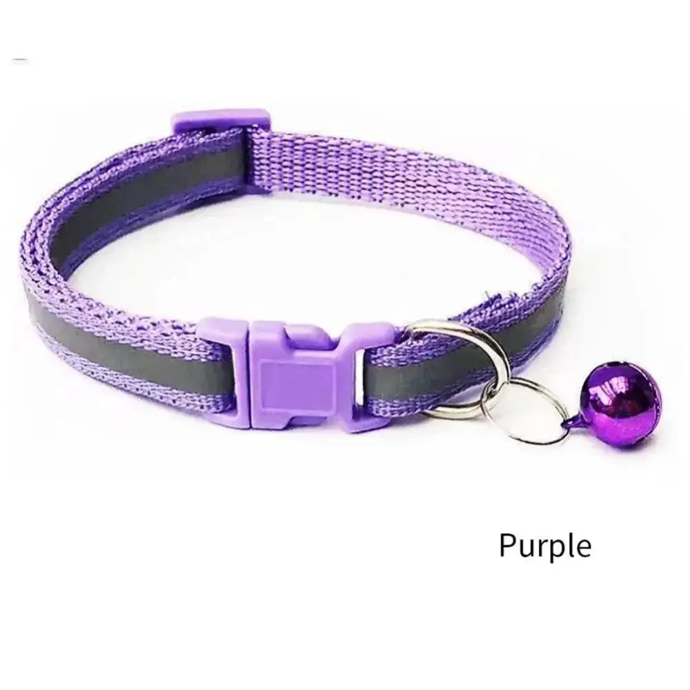 Reflective Cat Collar With Bell Adjustable Safety Necklace
