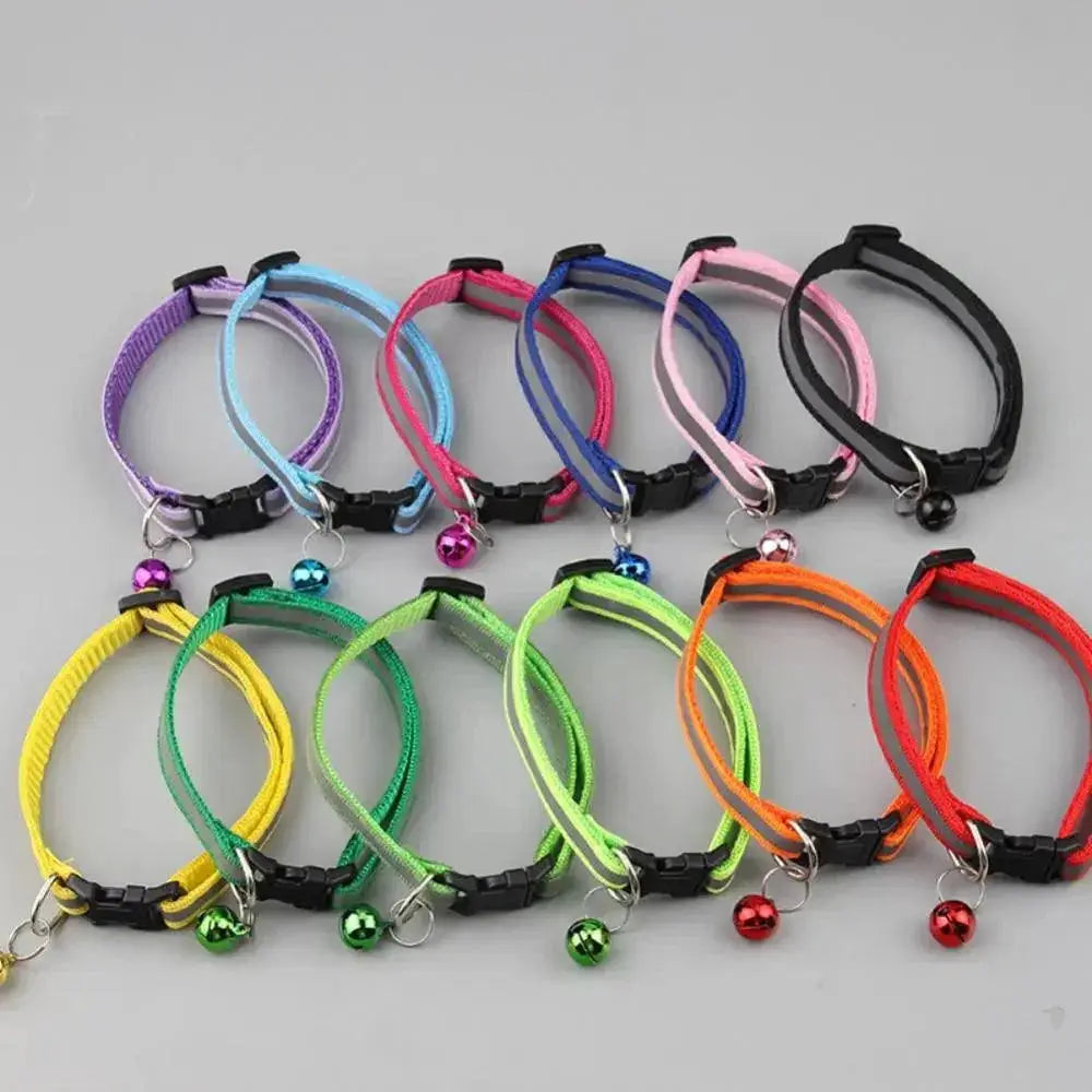 Reflective Cat Collar With Bell Adjustable Safety Necklace