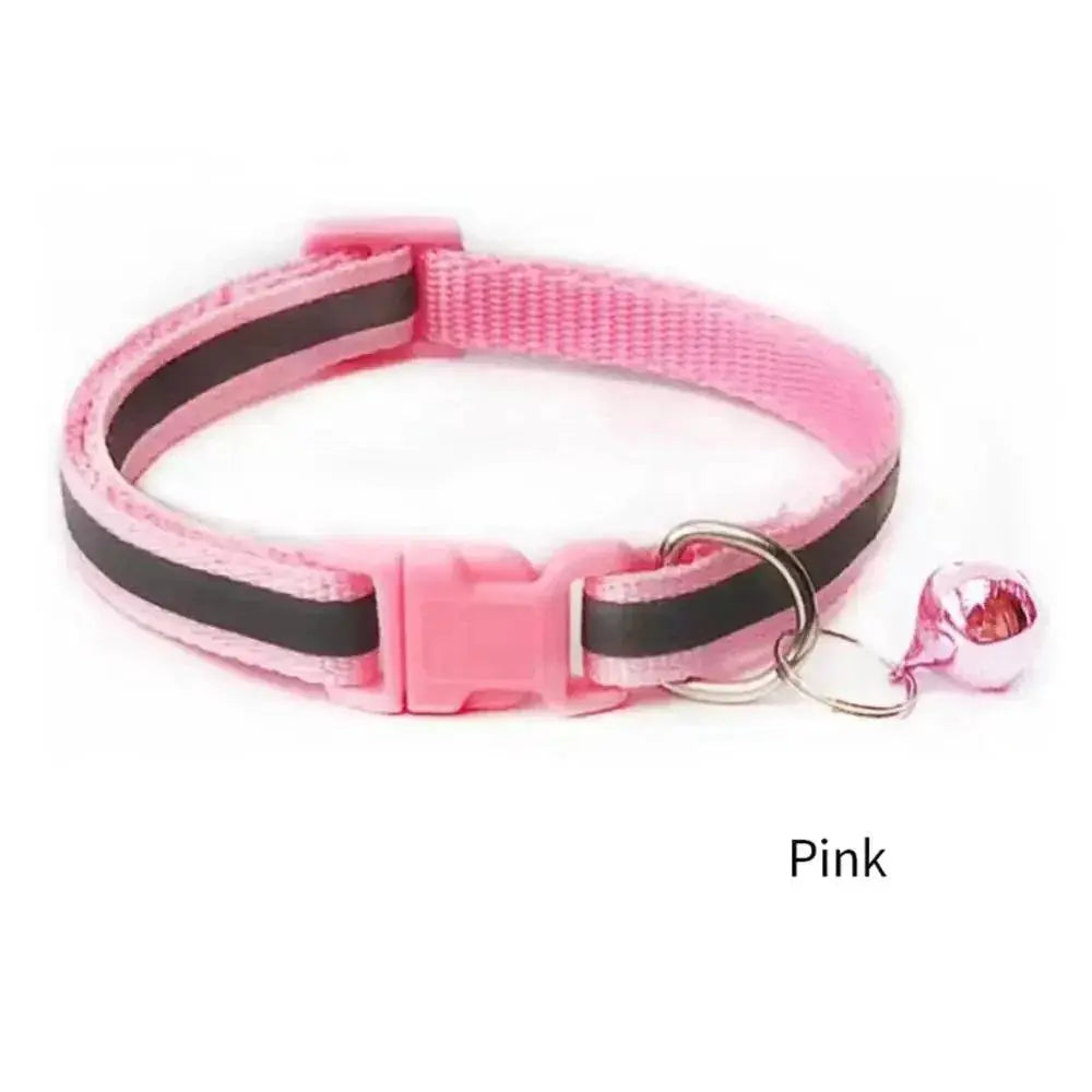 Reflective Cat Collar With Bell Adjustable Safety Necklace