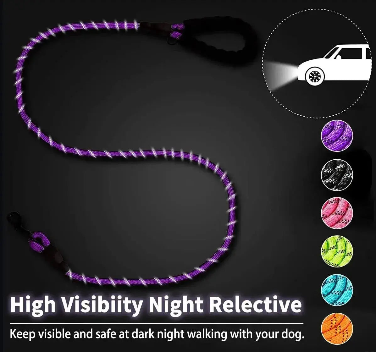 Reflective Dog Leash For Large Small Medium Dogs Nylon