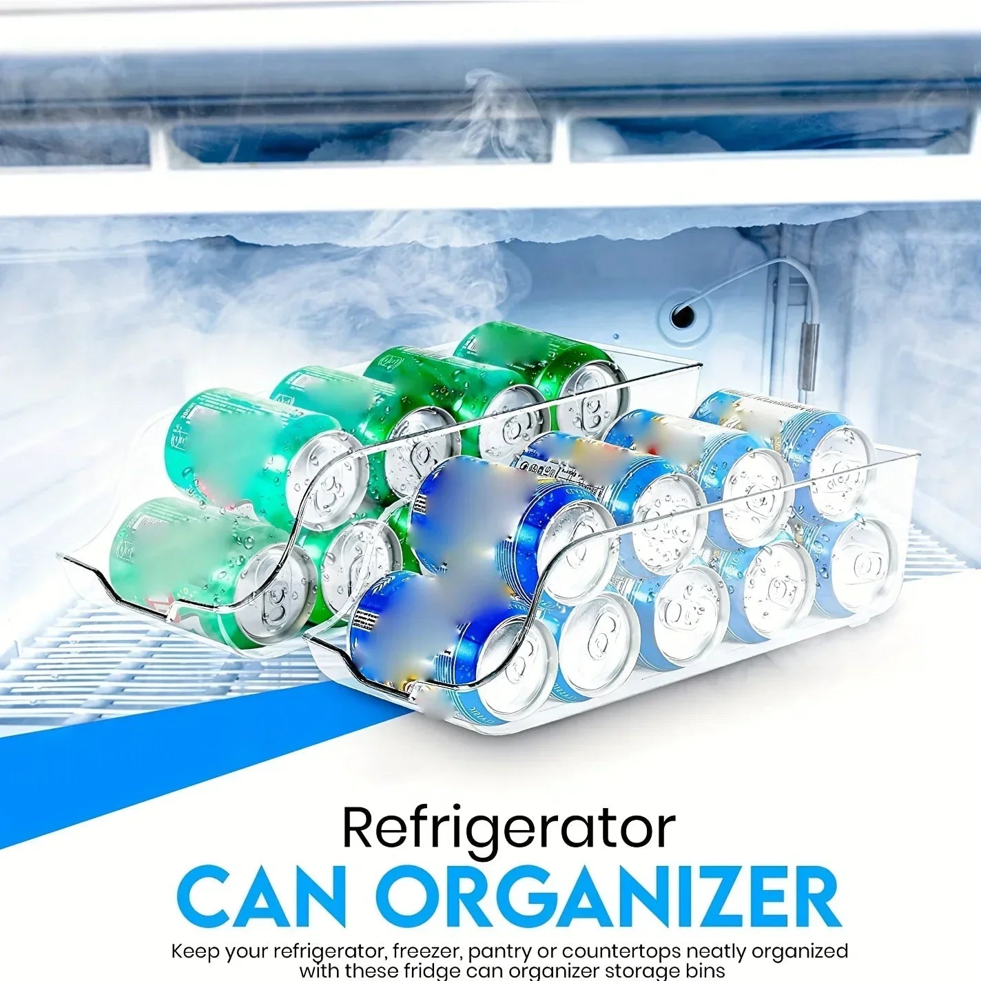 Refrigerator Can Dispenser And Soda Can Organizer Auto Rolling Dispenser Fridges