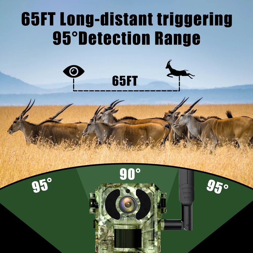 Rehent EU 4G Solar Trail Camera - 4MP 2K Night Vision With PIR Motion HD Quality
