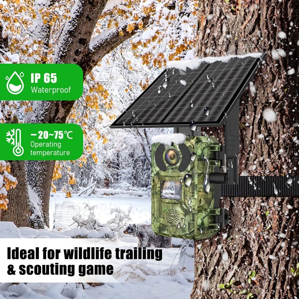 Rehent EU 4G Solar Trail Camera - 4MP 2K Night Vision With PIR Motion HD Quality