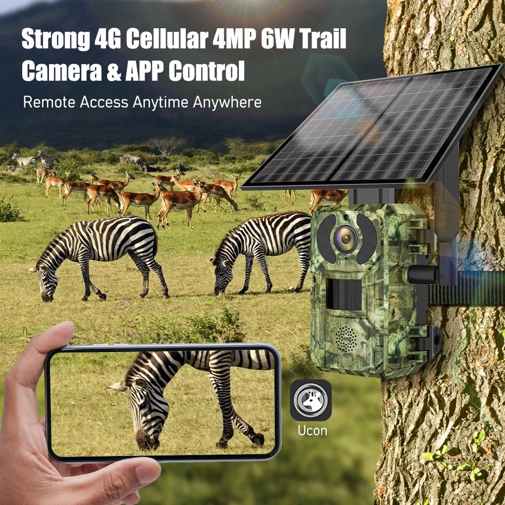 Rehent EU 4G Solar Trail Camera - 4MP 2K Night Vision With PIR Motion HD Quality