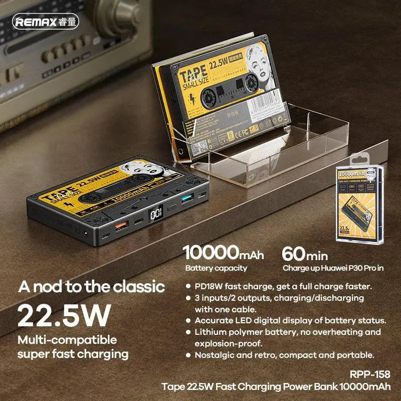 Remax Retro 10000mAh Power Bank PD18W QC22W Fast Charging