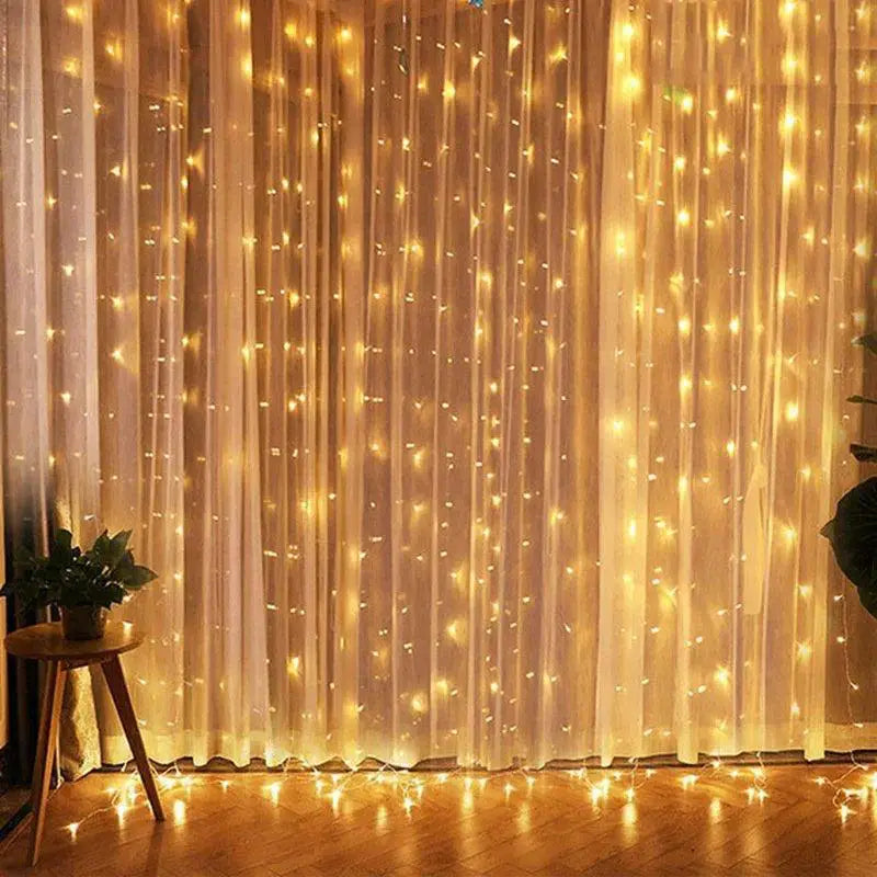Remote Controlled USB LED Curtain Lights For Christmas Decor
