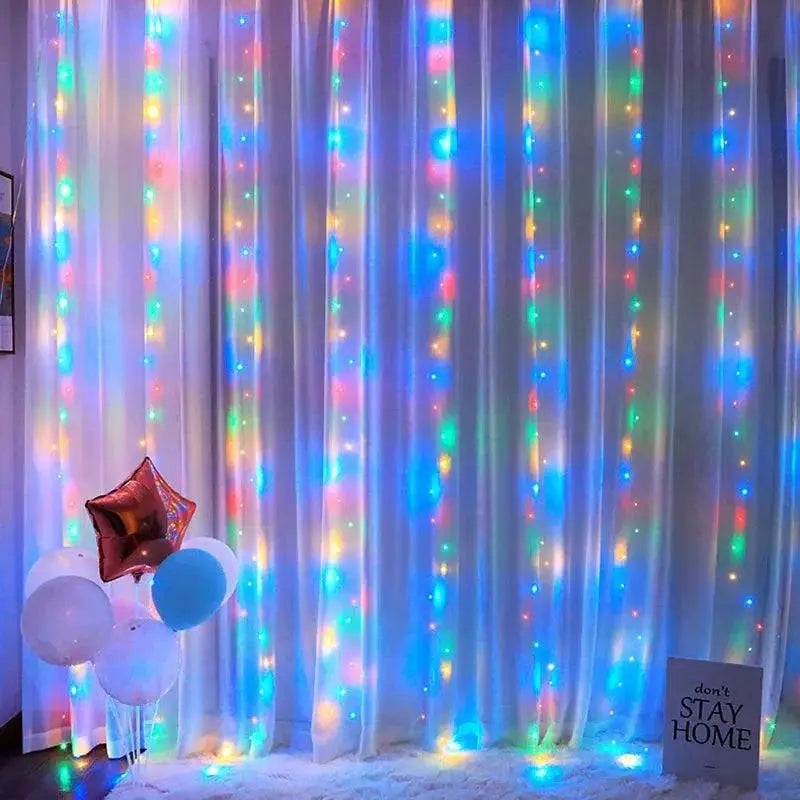 Remote Controlled USB LED Curtain Lights For Christmas Decor