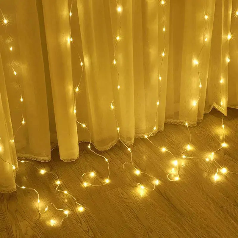 Remote Controlled USB LED Curtain Lights For Christmas Decor