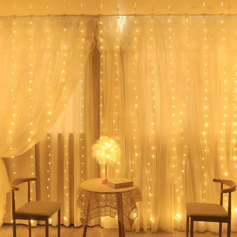 Remote Controlled USB LED Curtain Lights For Christmas Decor