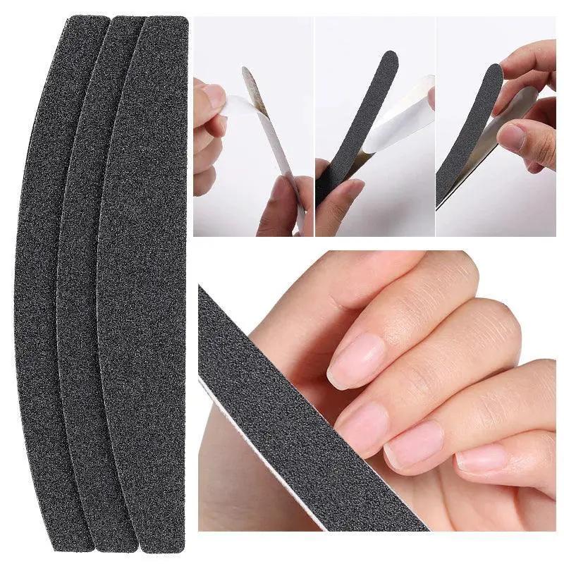 Removable Half Moon Nail File Set Stainless Steel Handle