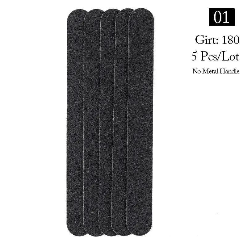 Removable Half Moon Nail File Set Stainless Steel Handle