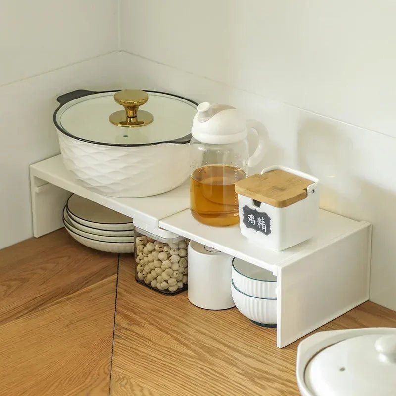 Retractable Kitchen Cupboard Organizer Shelf for Seasoning Bottles and Spices