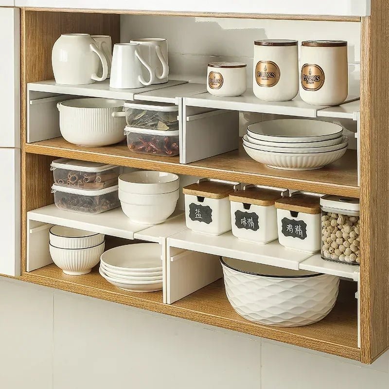 Retractable Kitchen Cupboard Organizer Shelf for Seasoning Bottles and Spices