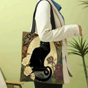 Durable Linen Cat Tote for Daily Use