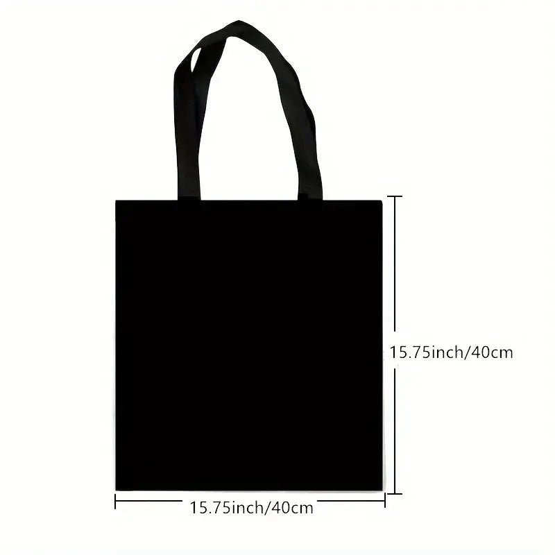 Retro Art Noble Black Cat Tote Bag Linen Fabric 40x40cm Lightweight Shoulder Bag