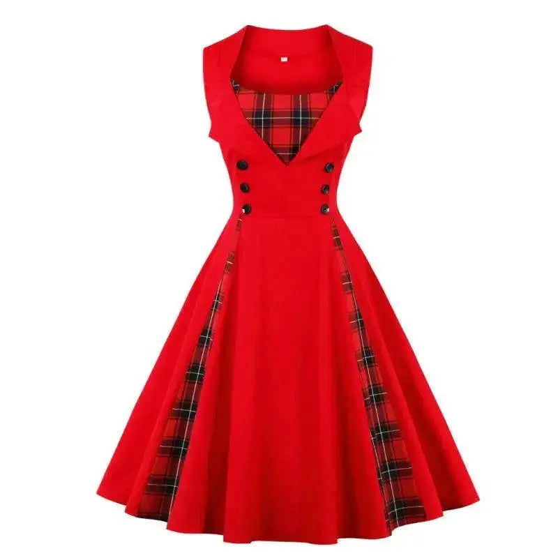 Retro Plaid Dress Chic Commuter Fashion Statement For Summer
