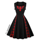 Retro Plaid Dress Chic Commuter Fashion Statement