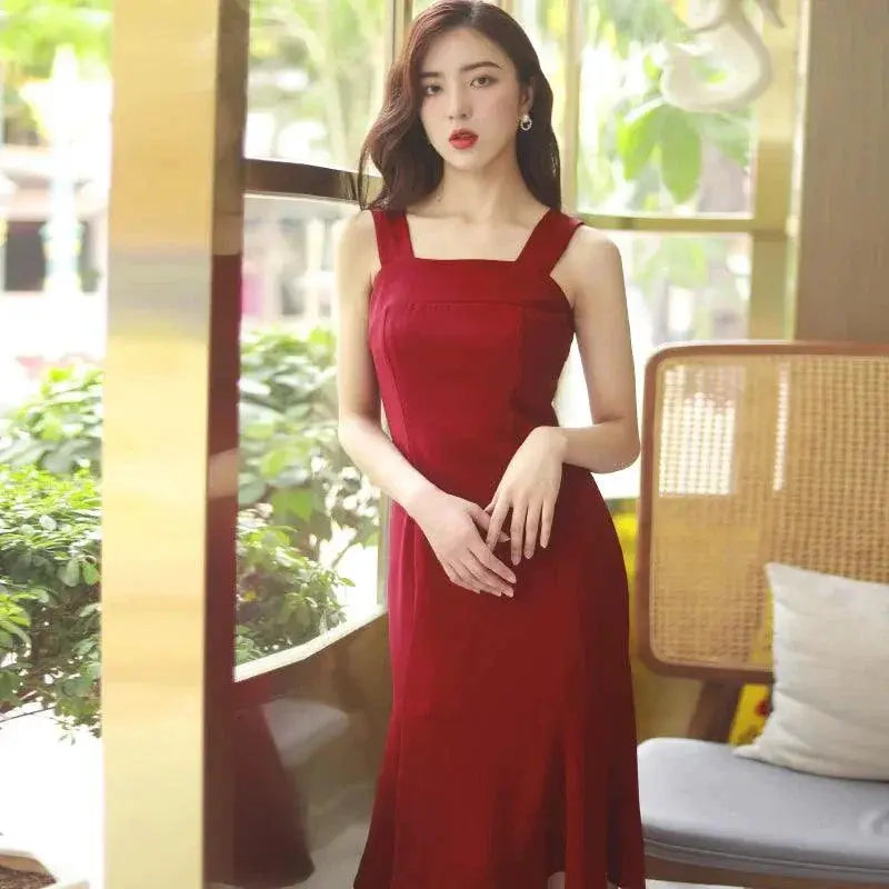 Retro Red Evening Dress Timeless Elegance For Women
