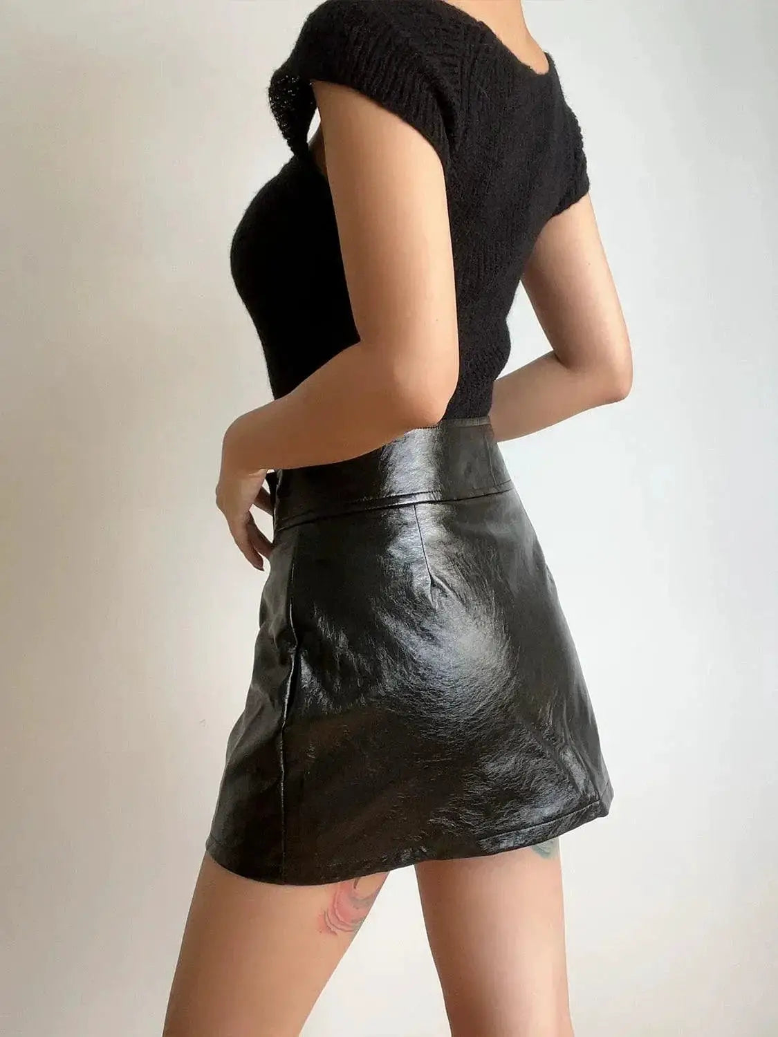 Retro Square Collar Knitwear High Waist Style Statement