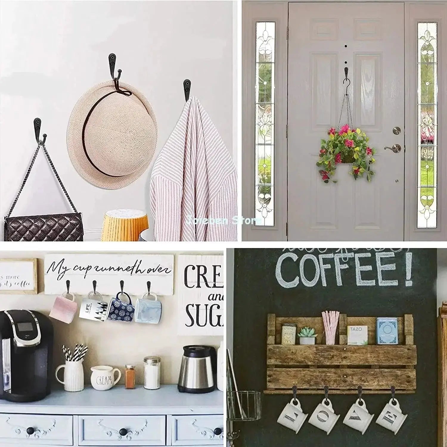 Retro Wall Hooks Stylish Durable Hangers For Home Use