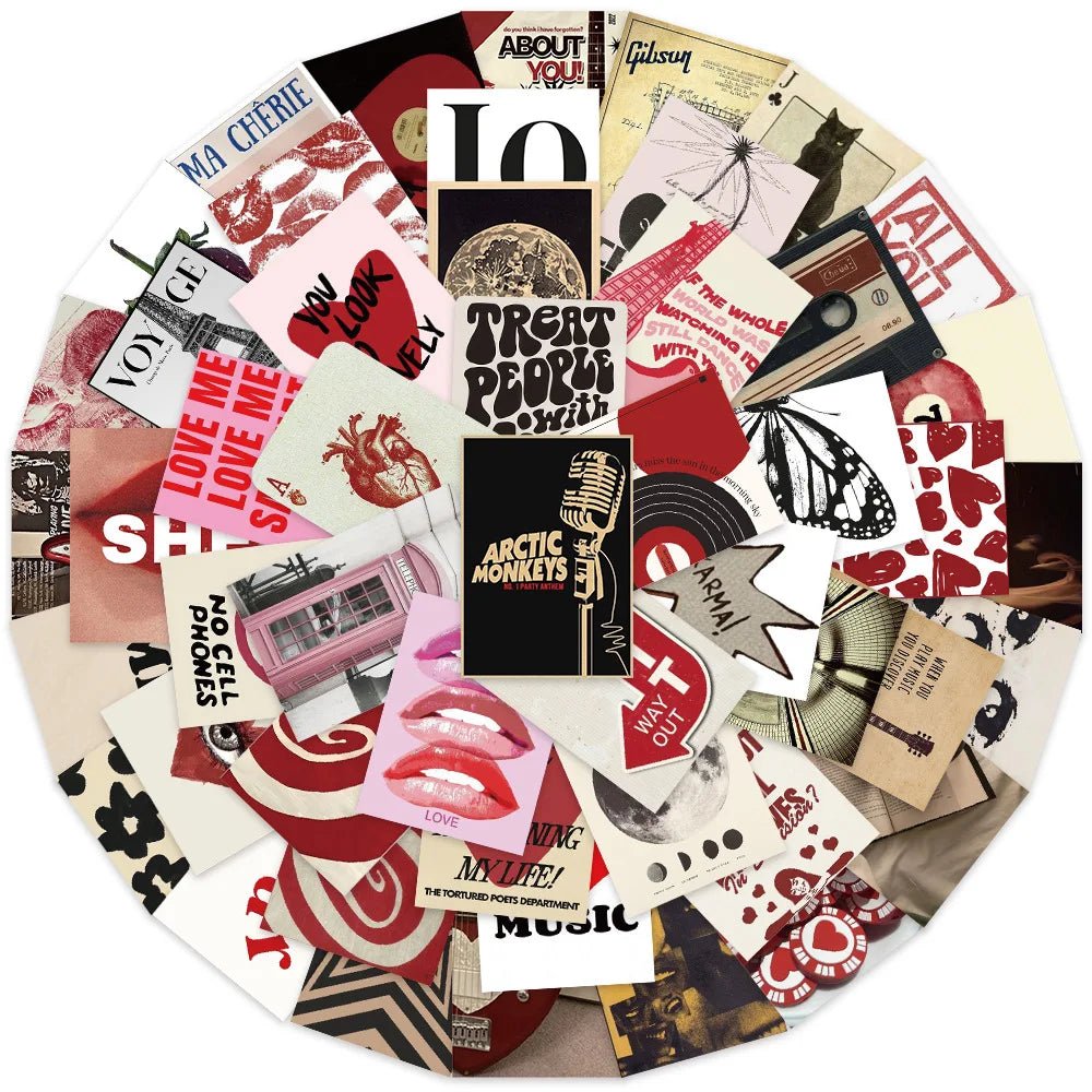 Retro Y2K Sticker Set 50 Waterproof Decals For DIY Scrapbooks Skateboards