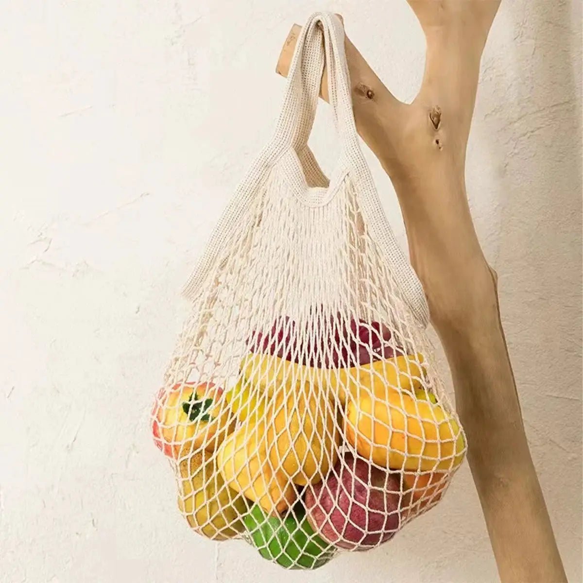 Reusable Cotton Mesh Shopping Bag Eco Friendly Net Tote for Grocery and Travel