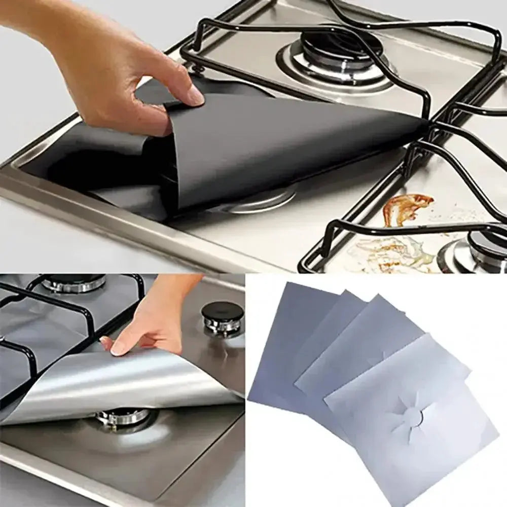 Reusable Gas Stove Protector Liners 4 Pack Nonstick Pads