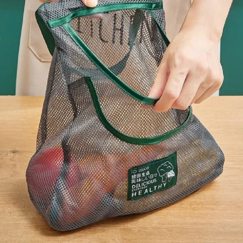 Reusable Hanging Mesh Storage Bag For Ginger Garlic Potatoes And Onions Mini Bag