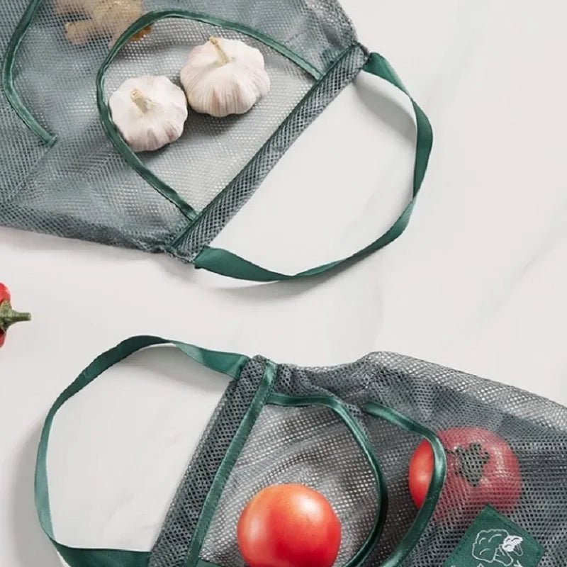 Reusable Hanging Mesh Storage Bag For Ginger Garlic Potatoes And Onions Mini Bag