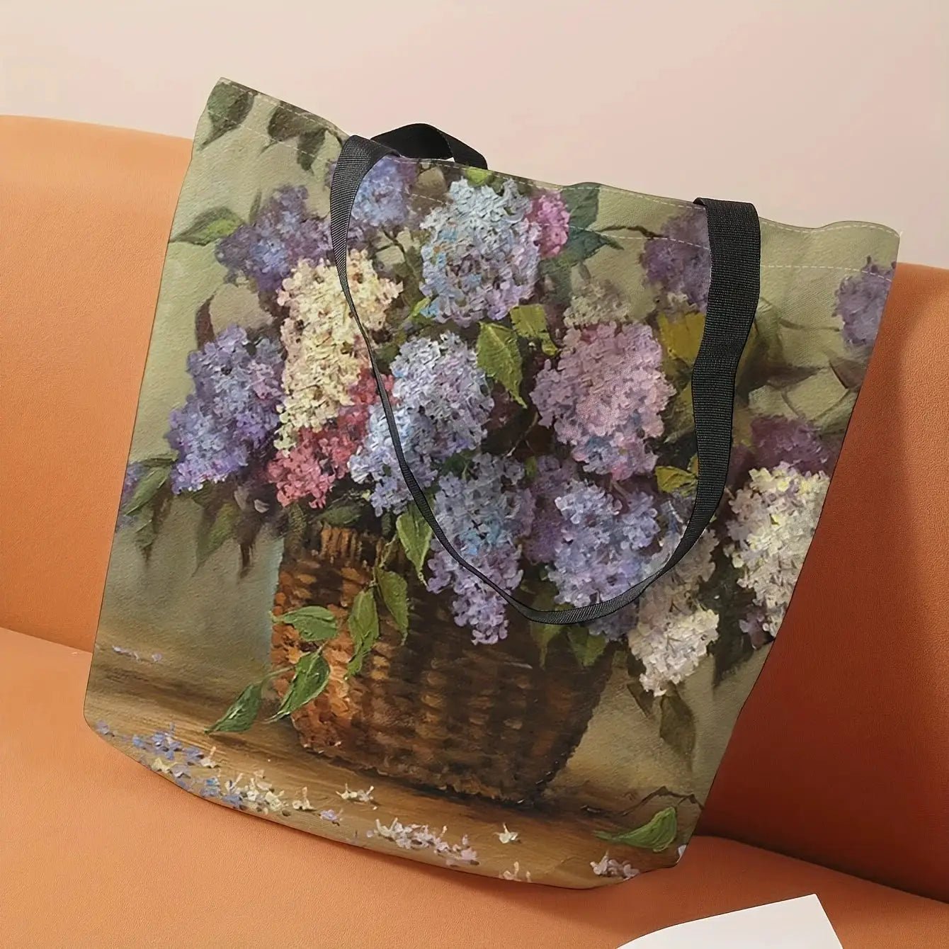 Reusable Hydrangea Tote For Daily Use