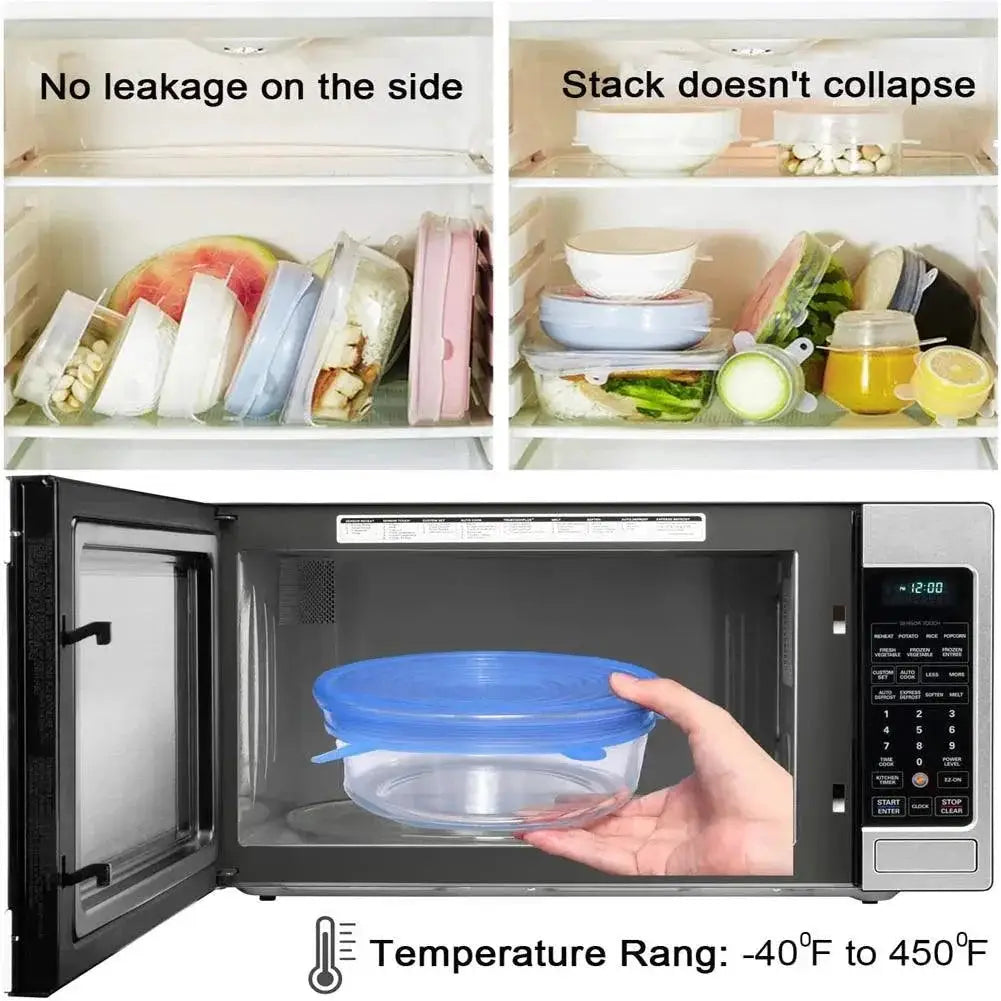 Reusable Silicone Stretch Lids Airtight Food Cover Set