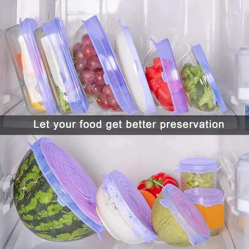 Reusable Silicone Stretch Lids Airtight Food Cover Set