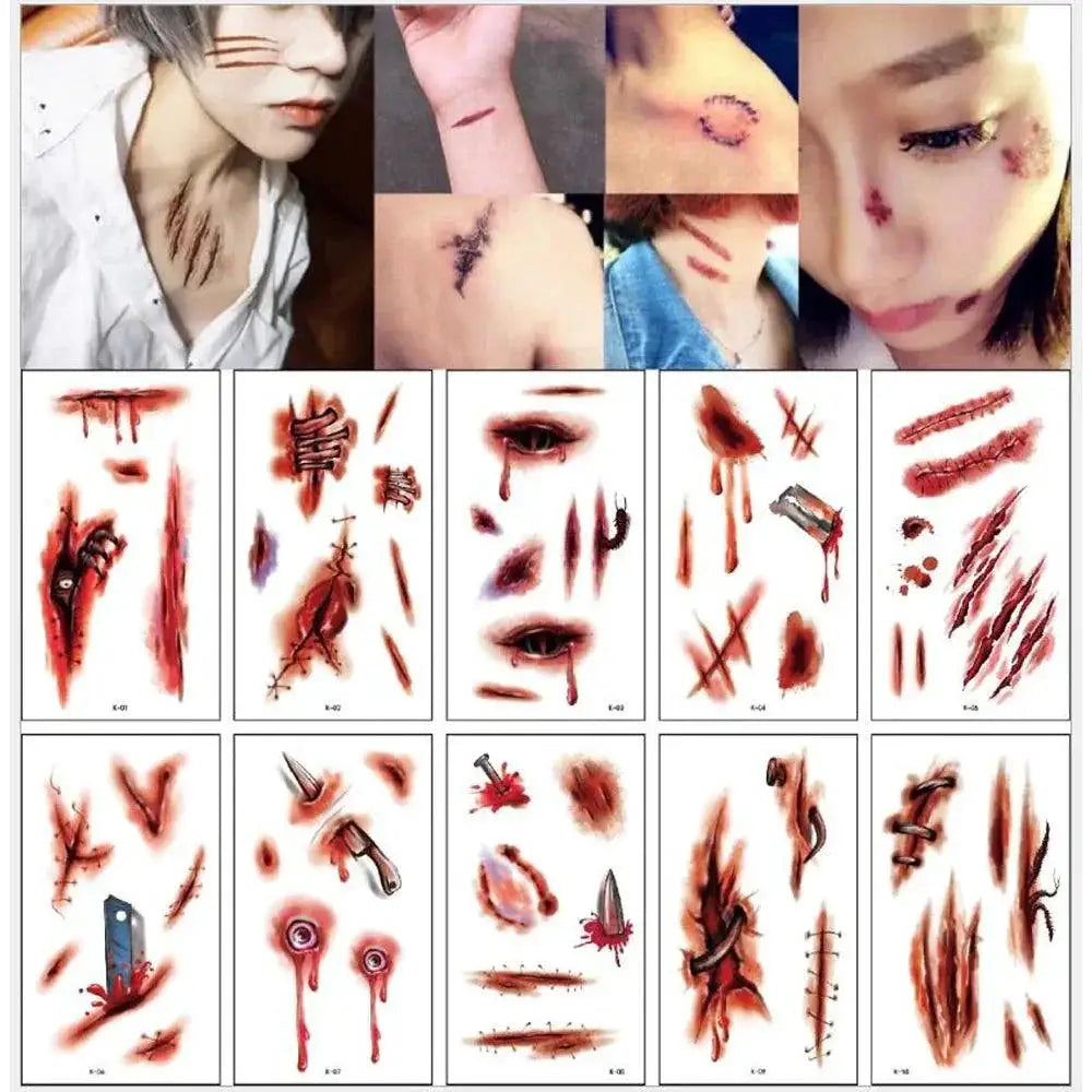 Reusable Spider Scar Halloween Tattoos For Spooky Fun