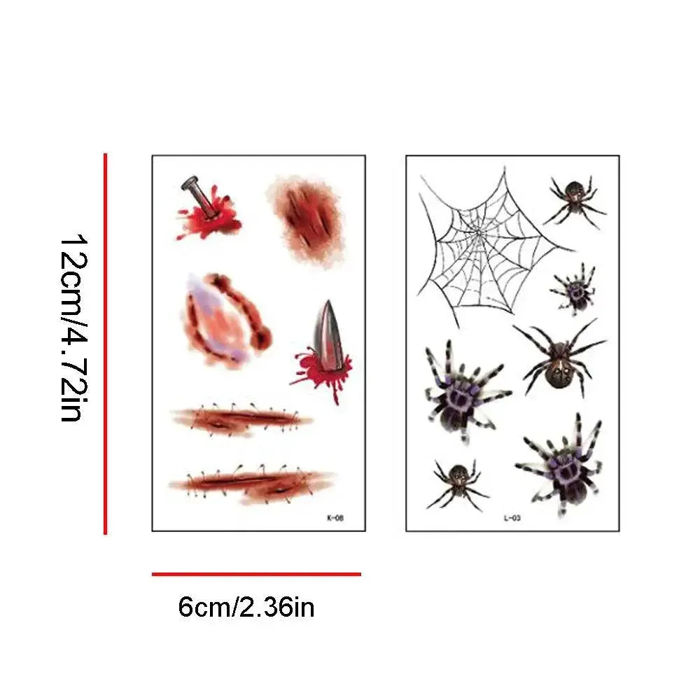 Reusable Spider Scar Halloween Tattoos For Spooky Fun