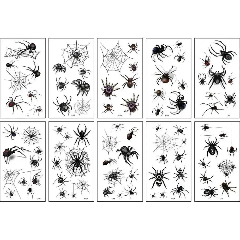 Reusable Spider Scar Halloween Tattoos For Spooky Fun