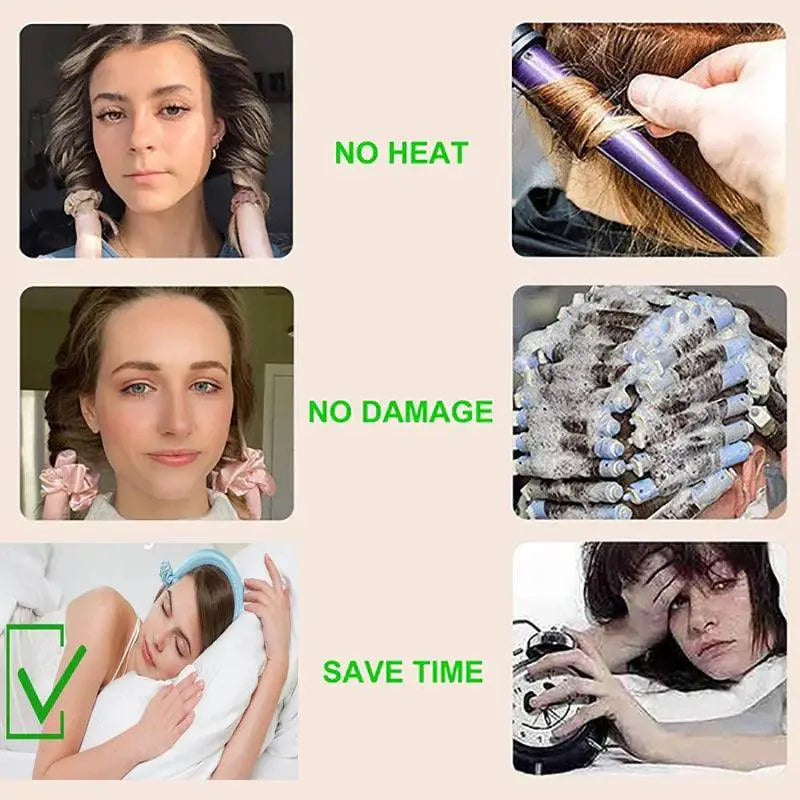 Revolutionary Heatless Hair Curling Set for Healthy Waves