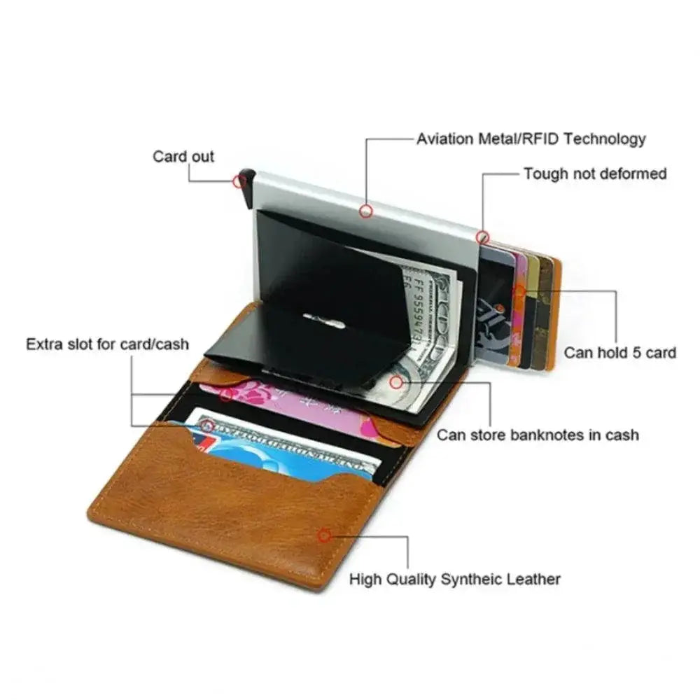 RFID Blocking Mens Wallet With Money Clip Card Holder