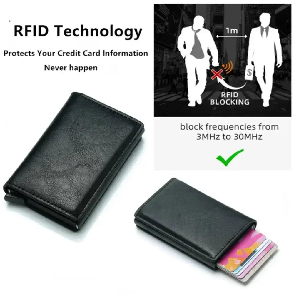RFID Blocking Mens Wallet With Money Clip Card Holder