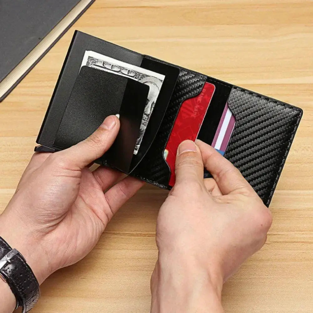 RFID Blocking Mens Wallet With Money Clip Card Holder