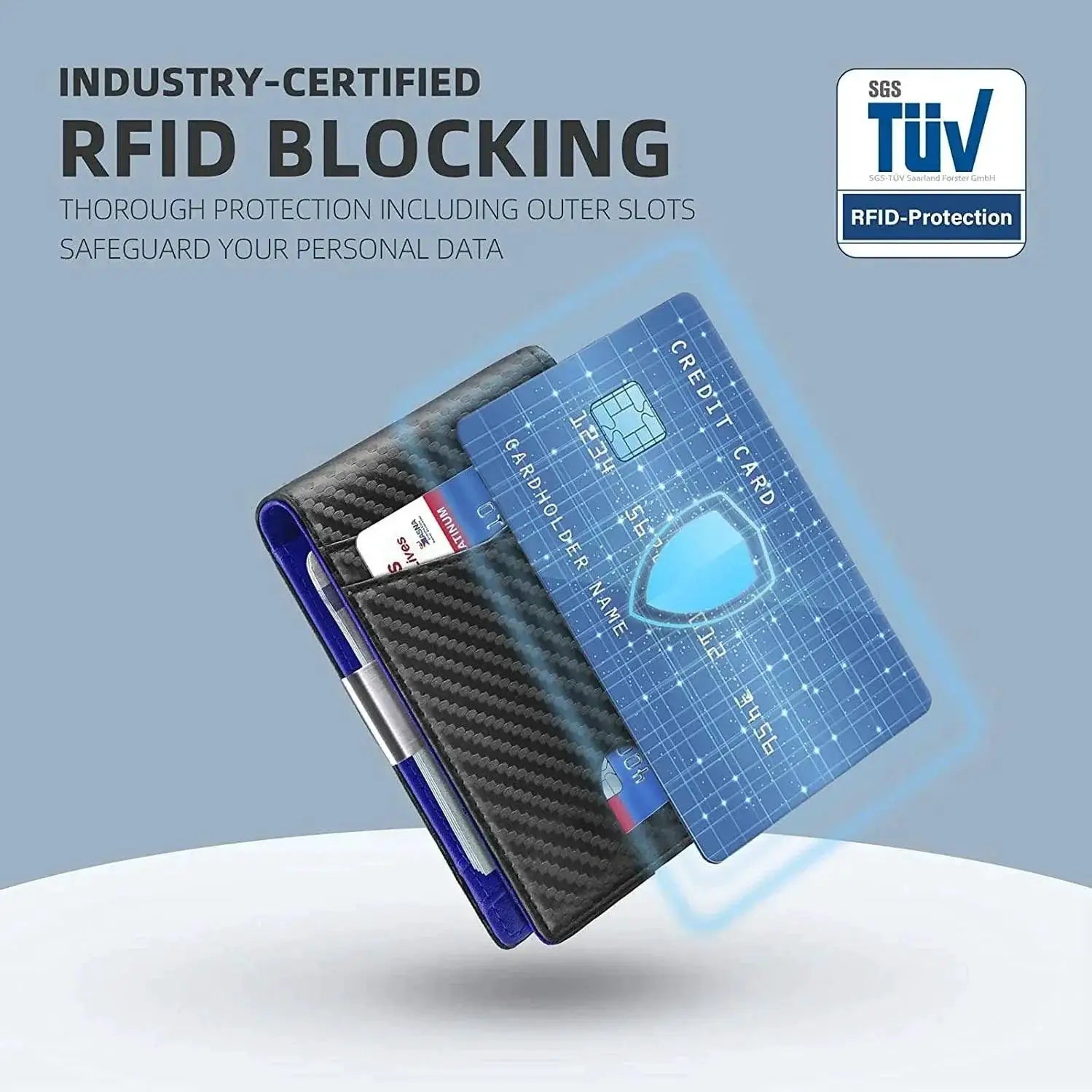 RFID Leather Wallet Plaid Pattern Luxury Slim Holder