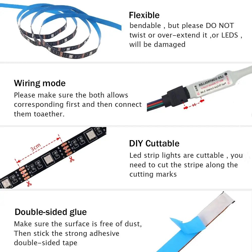 RGB LED Strip for Bedroom Ambience