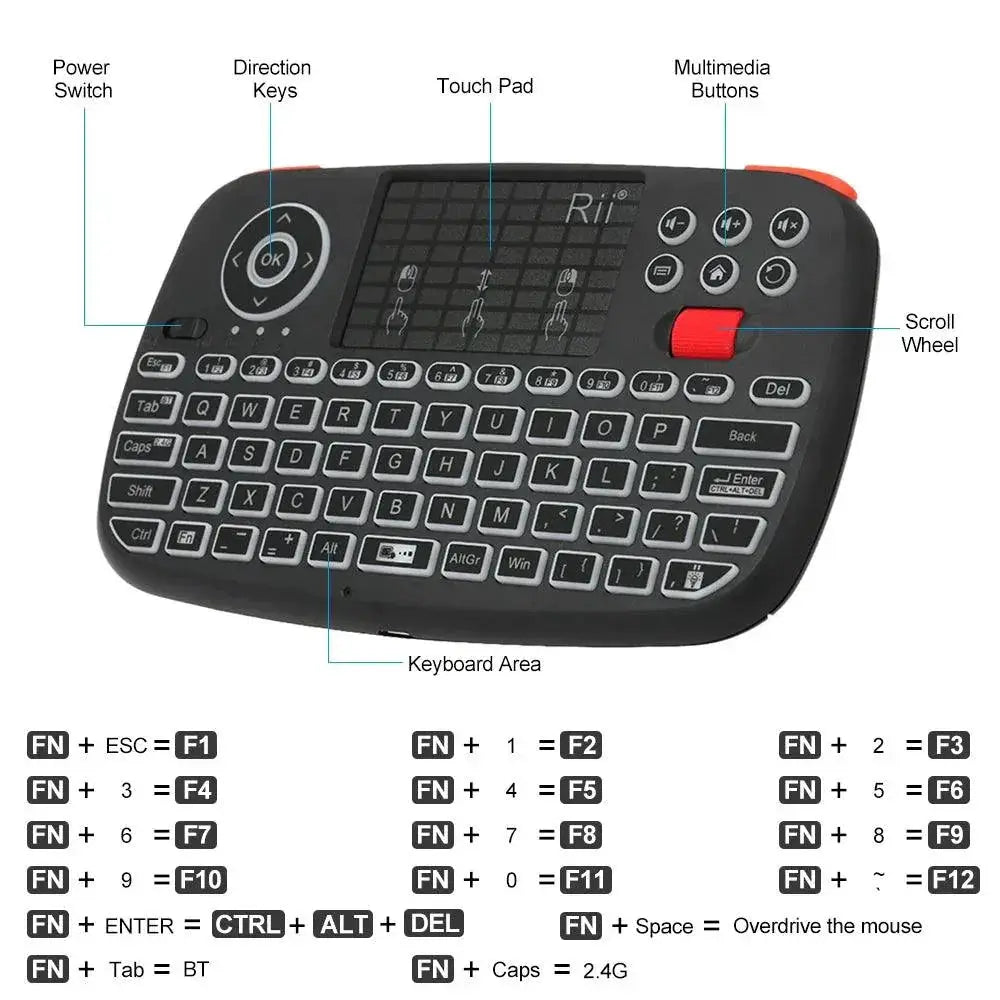 Rii I4 Mini Bluetooth Wireless Keyboard Remote Control